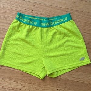 Youth 10/12 new balance neon yellow/green shorts